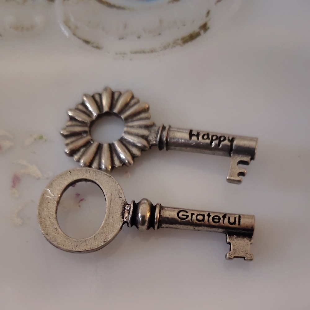 Silver Decorative Keys with Engraving